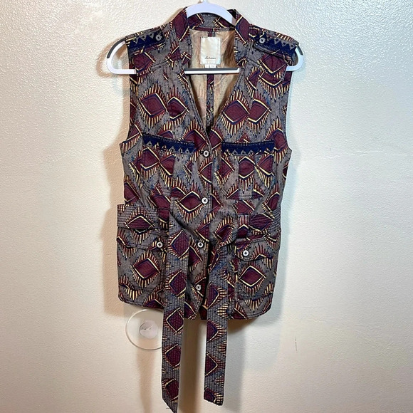 Anthropologie Elevenses Belted Safari Vest size Large - Picture 11 of 11